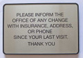 Reception area signs