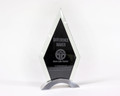 Diamond Glass Award with Silver Metal Base