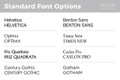 Standard sign fonts