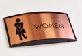 Curved Restroom Signs with Custom Metal Inserts