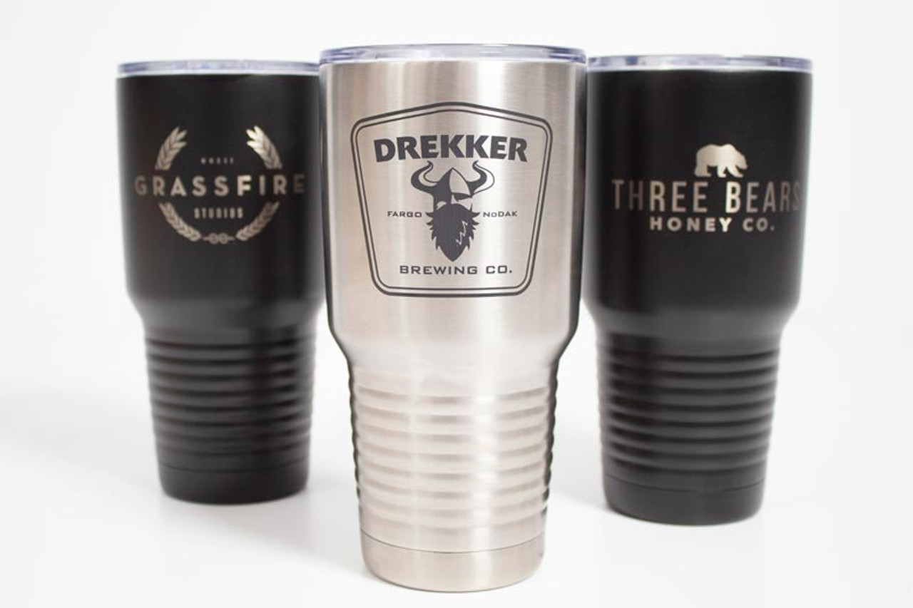 Custom Travel Coffee Mug, Laser Engraved, 16 oz Stainless Steel