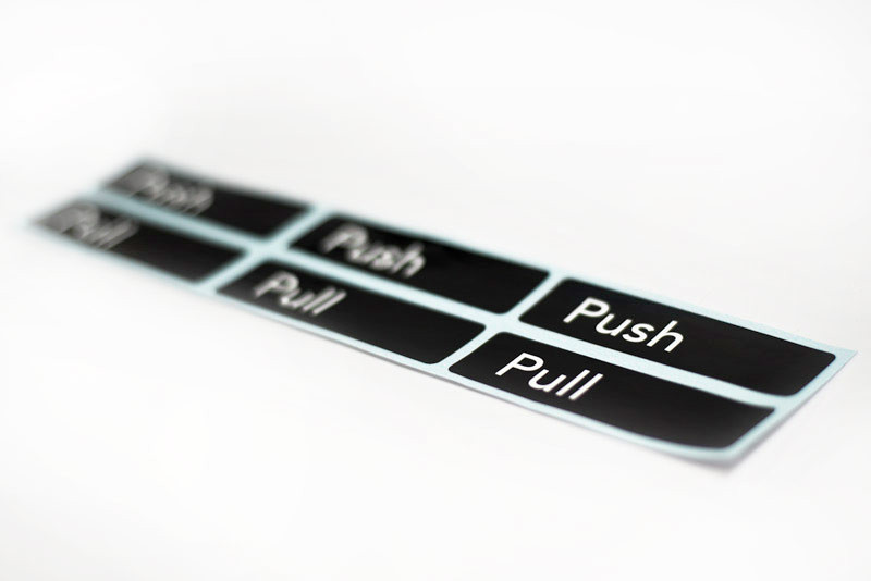 Push Pull Türschild Aufkleber Paar – Vinyl Aufkleber Für Geschäft Oder Zuhause