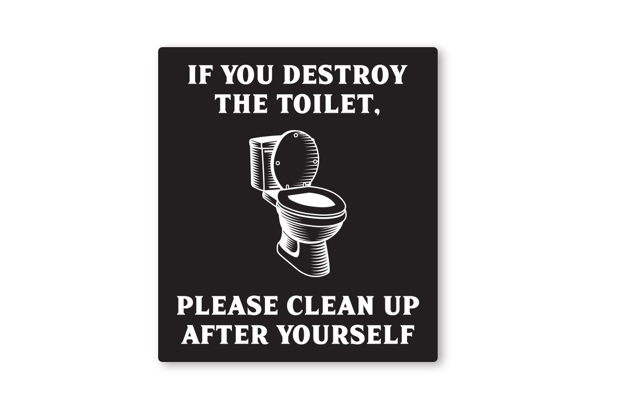 restroom cleaning signs