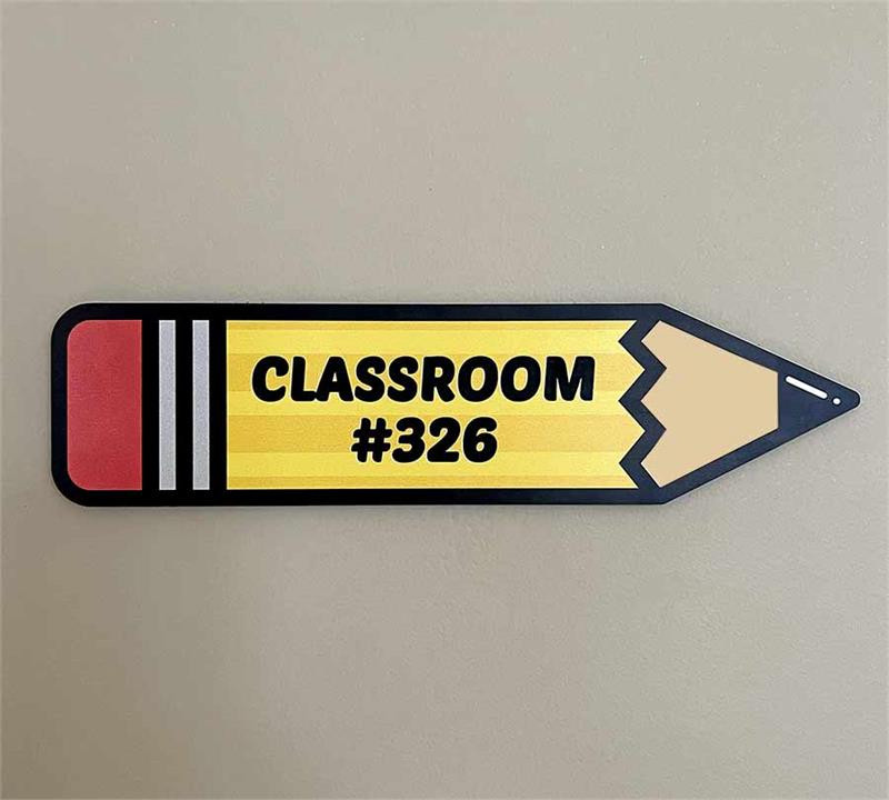 Pencil Shape School Signs | Room Number Signs