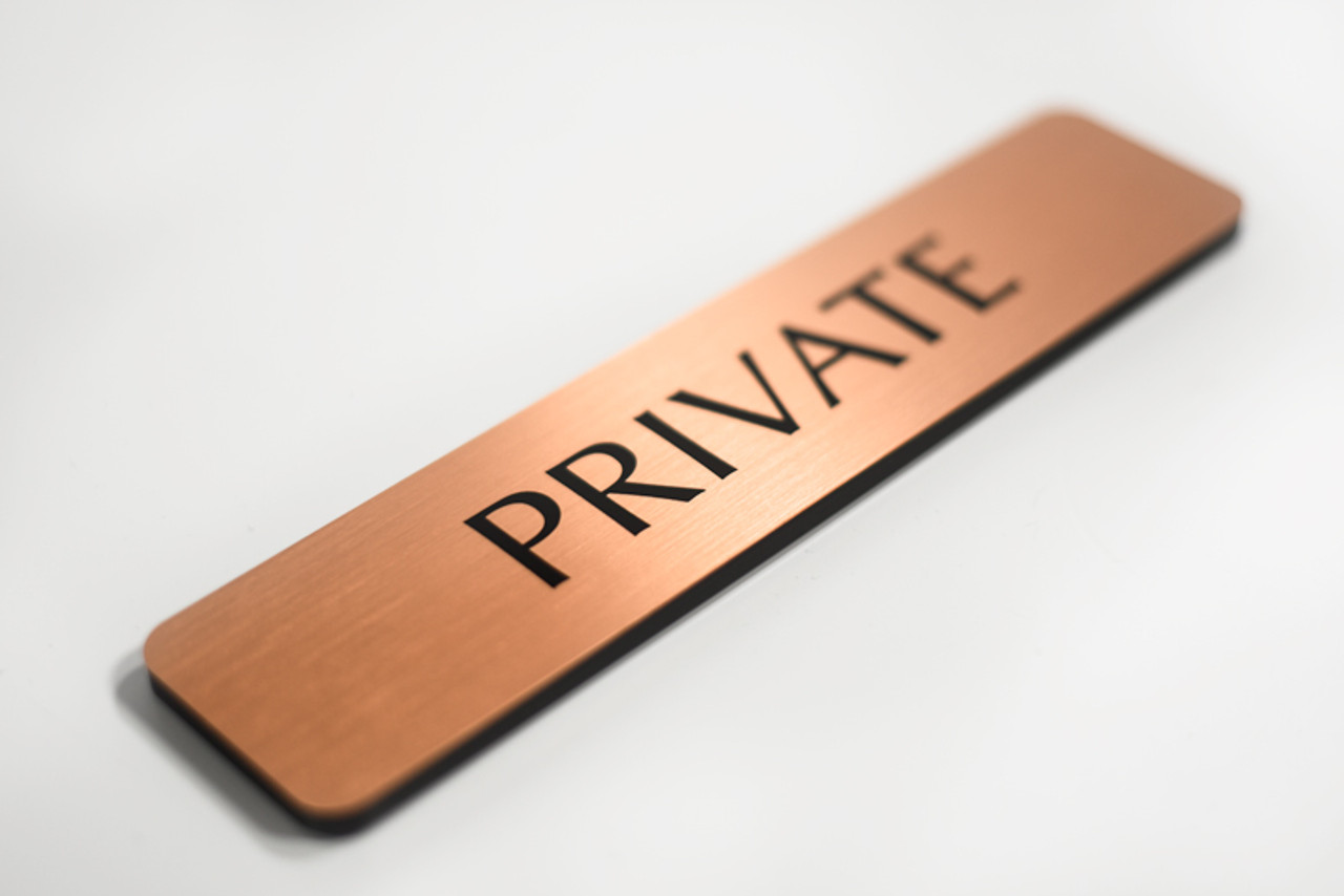 12 x 2 Executive Office Nameplate Signs - Engraved Brass