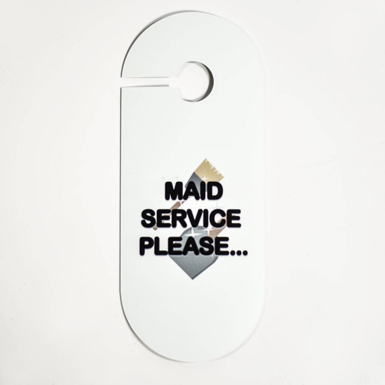 White Vertical Sign - Do Not Disturb - Please Service Room Sign
