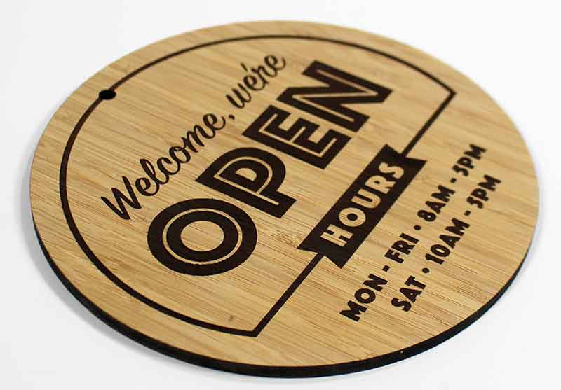 Bamboo Open & Closed Sign | 2 Sided Open-Closed Sign