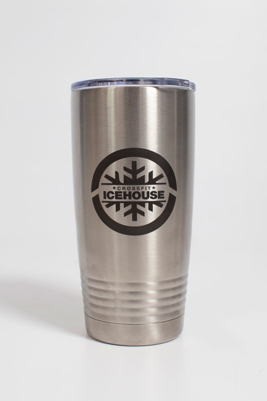 Stainless Steel Custom Tapered Travel Mug w/ Metal Handle - 20 oz.