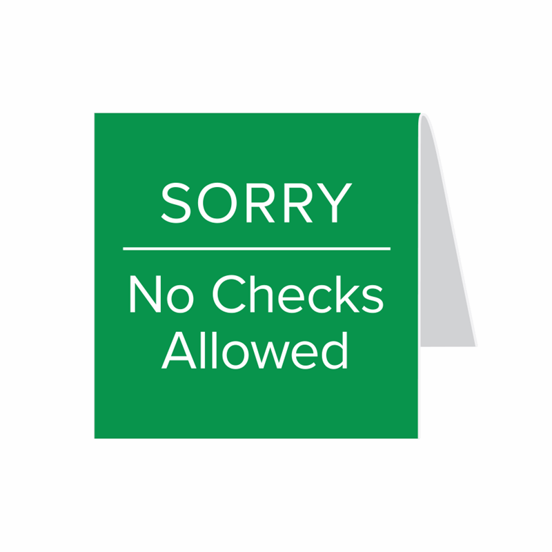 Check In Signs | Counter Tent Sign |Table Tent