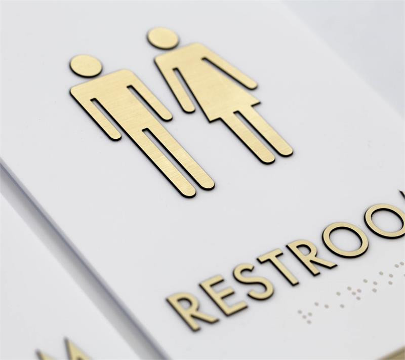 Premium Gold ADA Restroom Signs | Braille Bathroom Sign