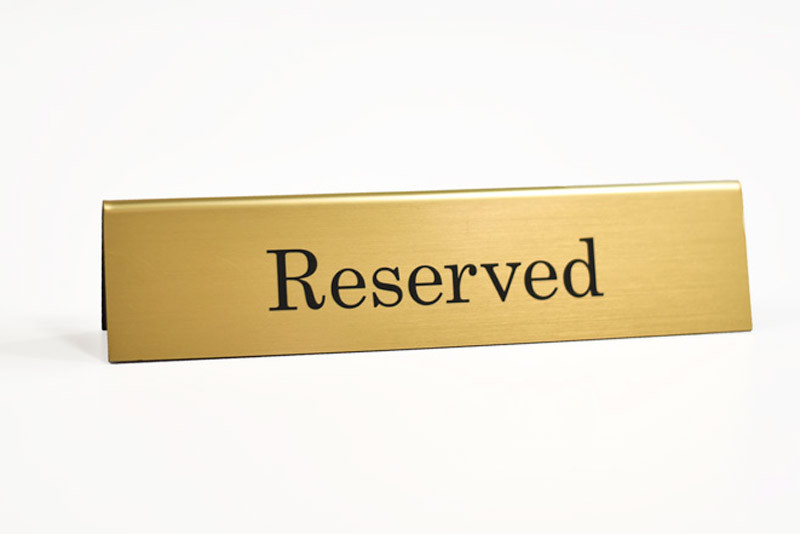 Double Sided Reserved Sign | Table Top Laser Engraved Tent Sign