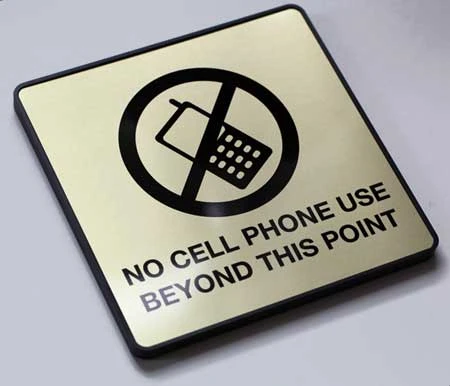 No Cell Phone Beyond This Point Signage