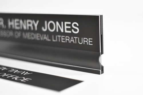 Lensed Window Office Signs with Rotating Insert | Custom Door Signs