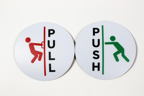 Push Pull Sign Set - Push/Pull Stickers and Door Decals