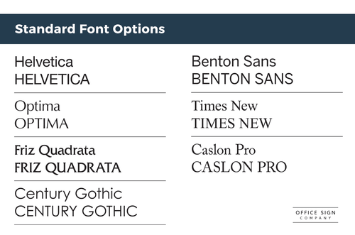 Fonts for Tent Signs and IT Room signs