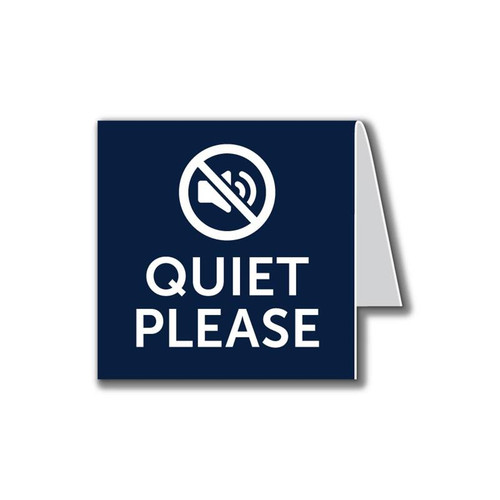 Quiet Please Tent Sign - 4" x 4"