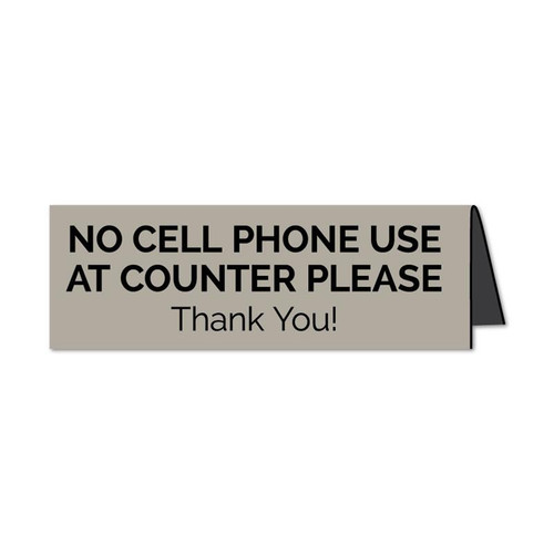No Phone at Counter Sign