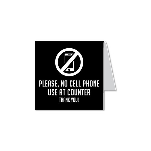 Phone Tent Counter Sign - No Cell Use