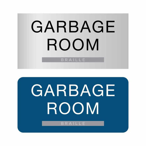 ADA Braille Garbage Room Sign