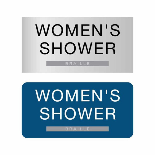 ADA Women's Shower Sign, Compliant Braille Office Signs