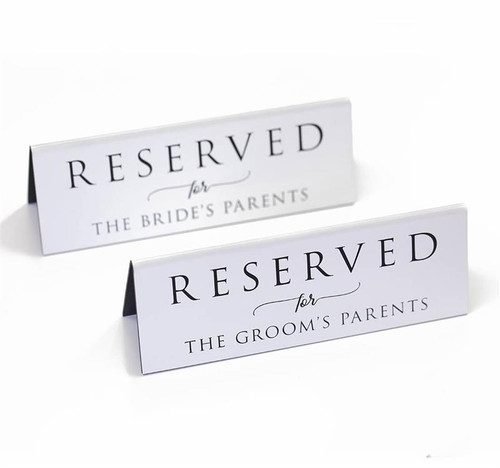 Reserved Wedding Signs - Bride/Groom Parents Sign Set