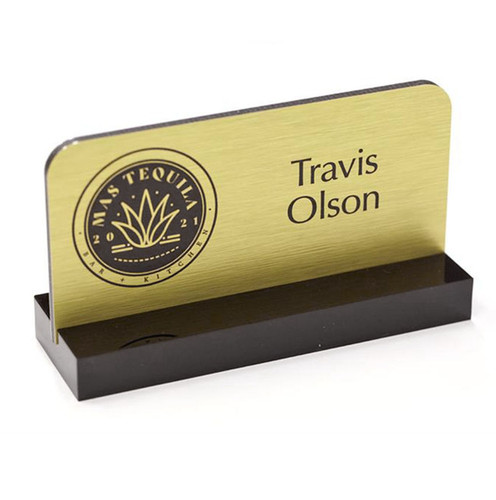 Standing Metal Nameplate with Stand zoomed