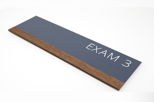 Professional Exam Room Signs in ADA Braille with Wood Trim