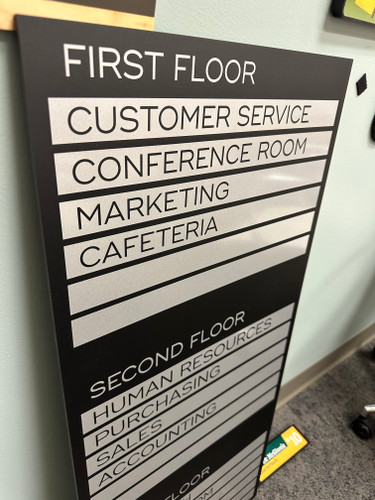 Matte Black Office Directory Signs