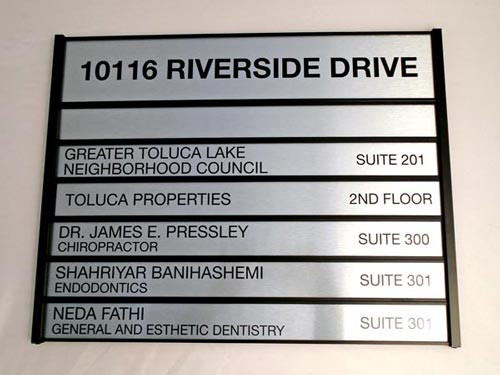 Metal Directory Sign with Interchangeable Plates