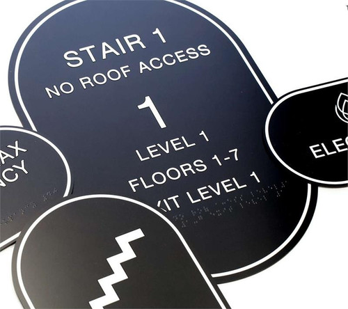 ADA Braille Stairs and Roof Access Signs