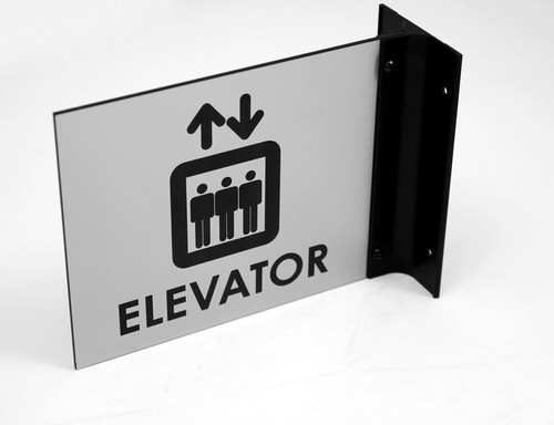 Custom Double-Sided Engraved Corridor Sign with Metal Bracket