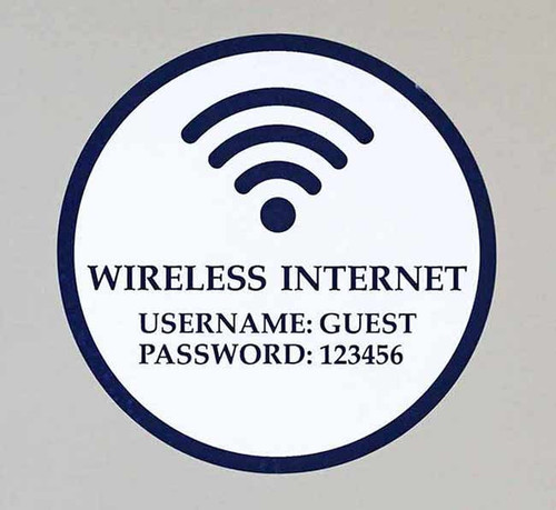 Custom Round Wi-Fi Decal - glass, door or wall sticker on Clear