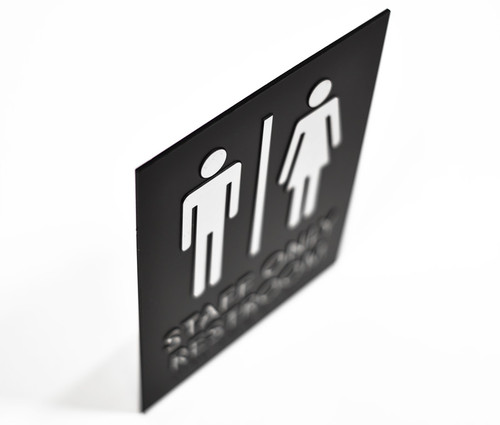 ADA Compliant Staff Restroom Signs with Raised Text and Braille