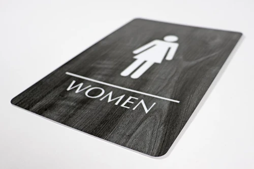 Wooden Restroom Signs - Wall & Door 6"W x 9"H