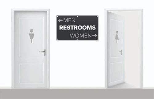 World's Largest Restroom Sign 40" Wide x 25"