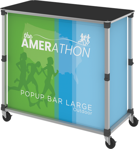 Portable pop up bar with graphics