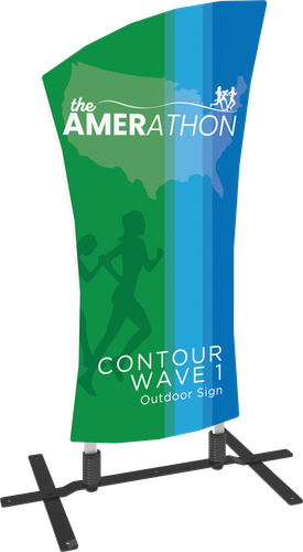 Contour Wave 1 Outdoor Sign with Plate Base