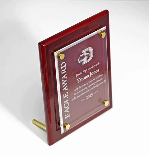Engraved Award with Desk Mount