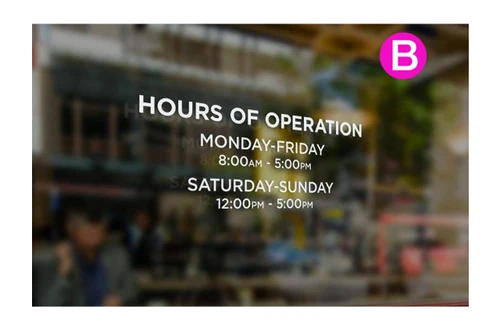 hours of operation sign