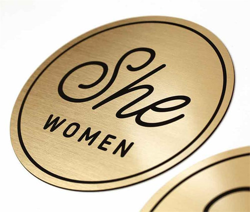 He-She Restroom Signs and Office Bathroom Signs.