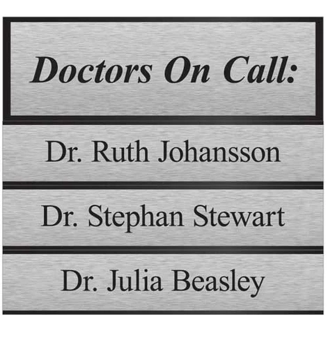 Interchangeable Office Sign Name Plates - 8" Width