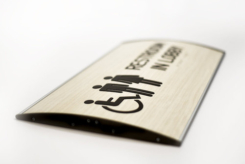 Large Curved Braille Signs with Wood