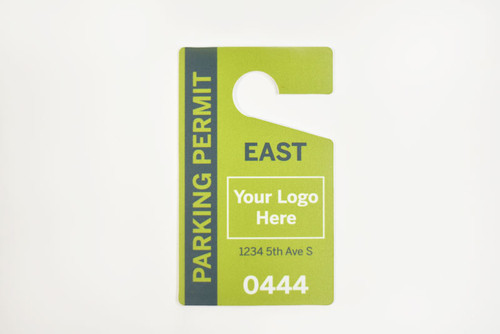 Personalized Business Parking Permit Hangers in Full Color