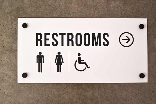 Engraved Acrylic Wayfinding Sign with Screw Caps