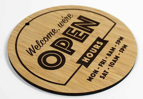 Bamboo Open & Closed Sign | 2 Sided Open-Closed Sign