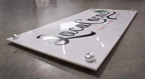 Glossy Acrylic Sign with Flush Mounts