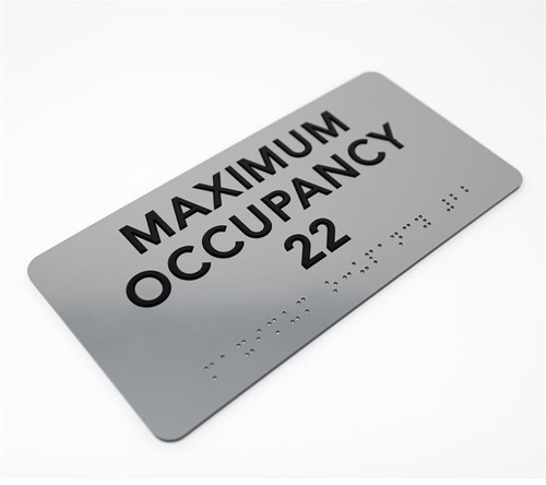Max Occupancy Sign ADA Braille