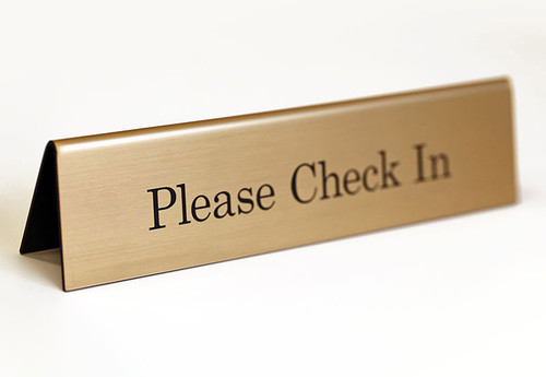 Check In Sign for Desk