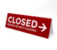 Closed Signs - Use Next Counter Tent sign