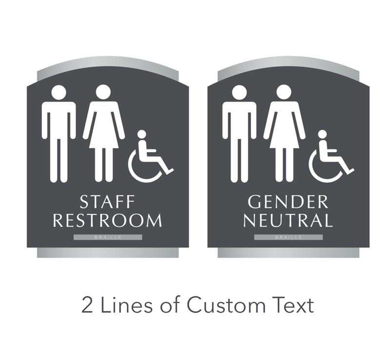 Premium Gold ADA Restroom Signs | Braille Bathroom Sign